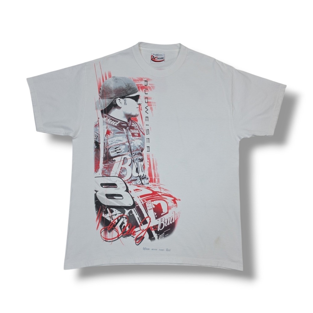 Chase Authentics NASCAR Dale Jr Budweiser Cotton White T-Shirtβ M